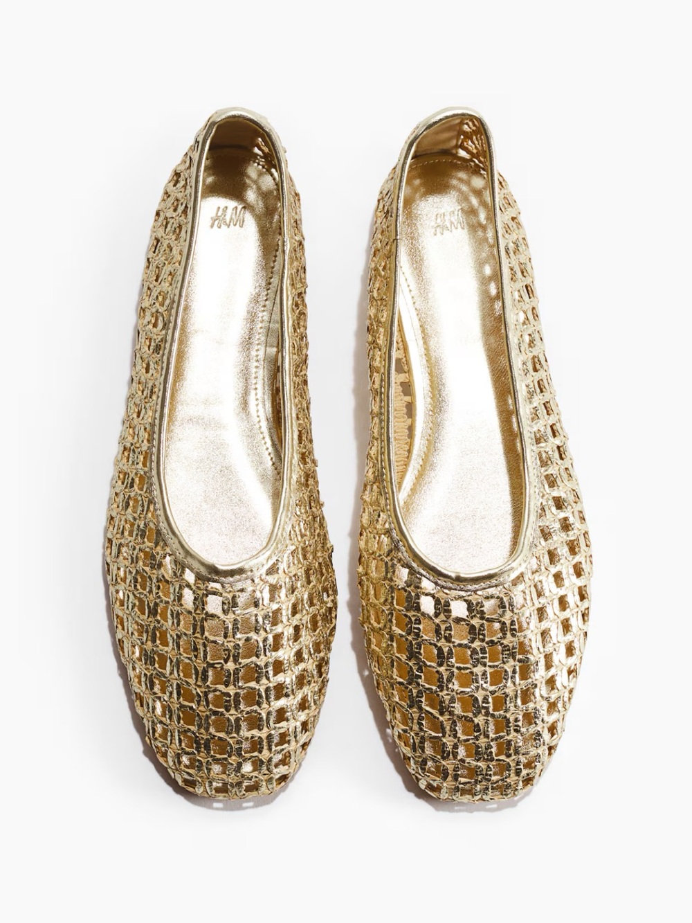 Gold mesh ballet flats excellent condition